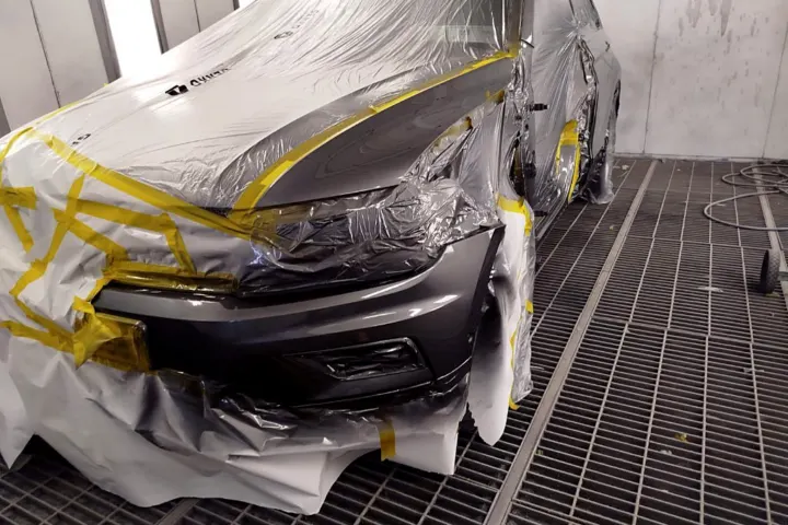 Front bumper and wing refinished at NG Crash Repairs, Finglas
