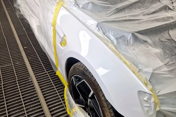 White front wing refinished at NG Crash Repairs, Finglas