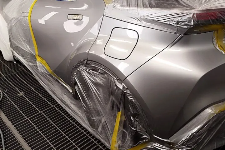 Silver rear door and quarter after painting at NG Crash Repairs, Finglas
